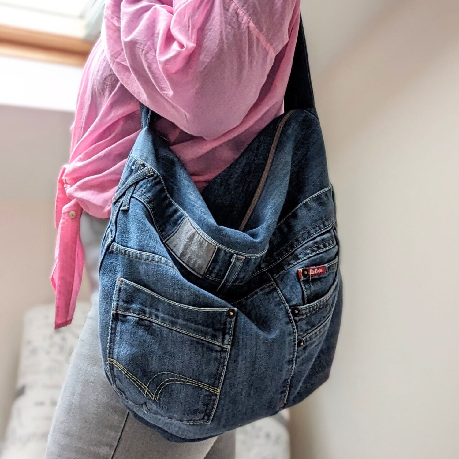 upcycled-denim-jeans-bag-in-use