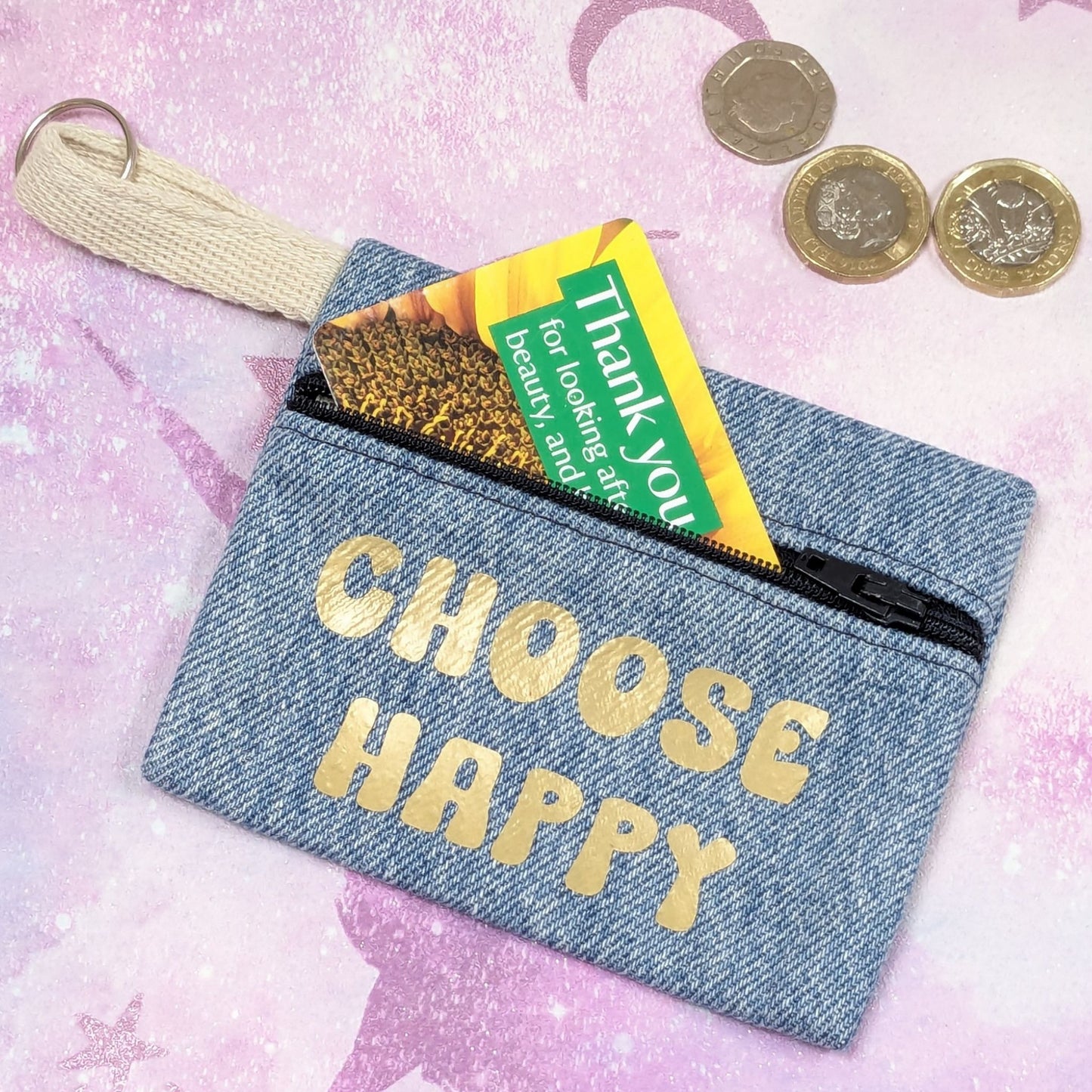 upcycled-blue-denim-coin-purse-choose-happy-slogan-in-flat-gold