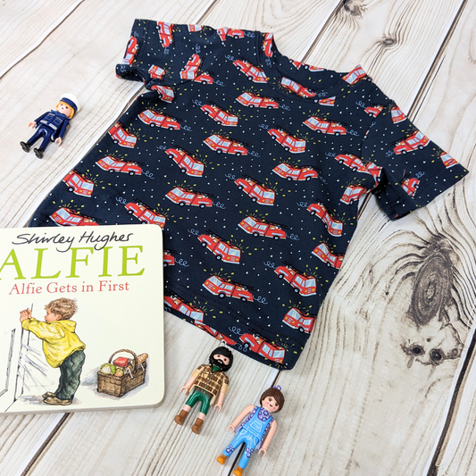 flatlay-fire-engine-themed-tshirt