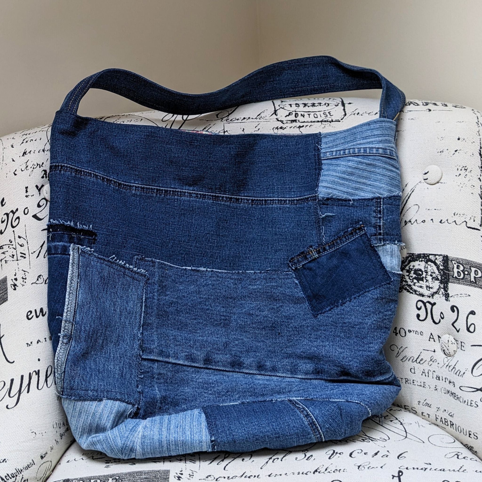 Upcycled Denim hotsell Jeans Patchwork Hobo Bag