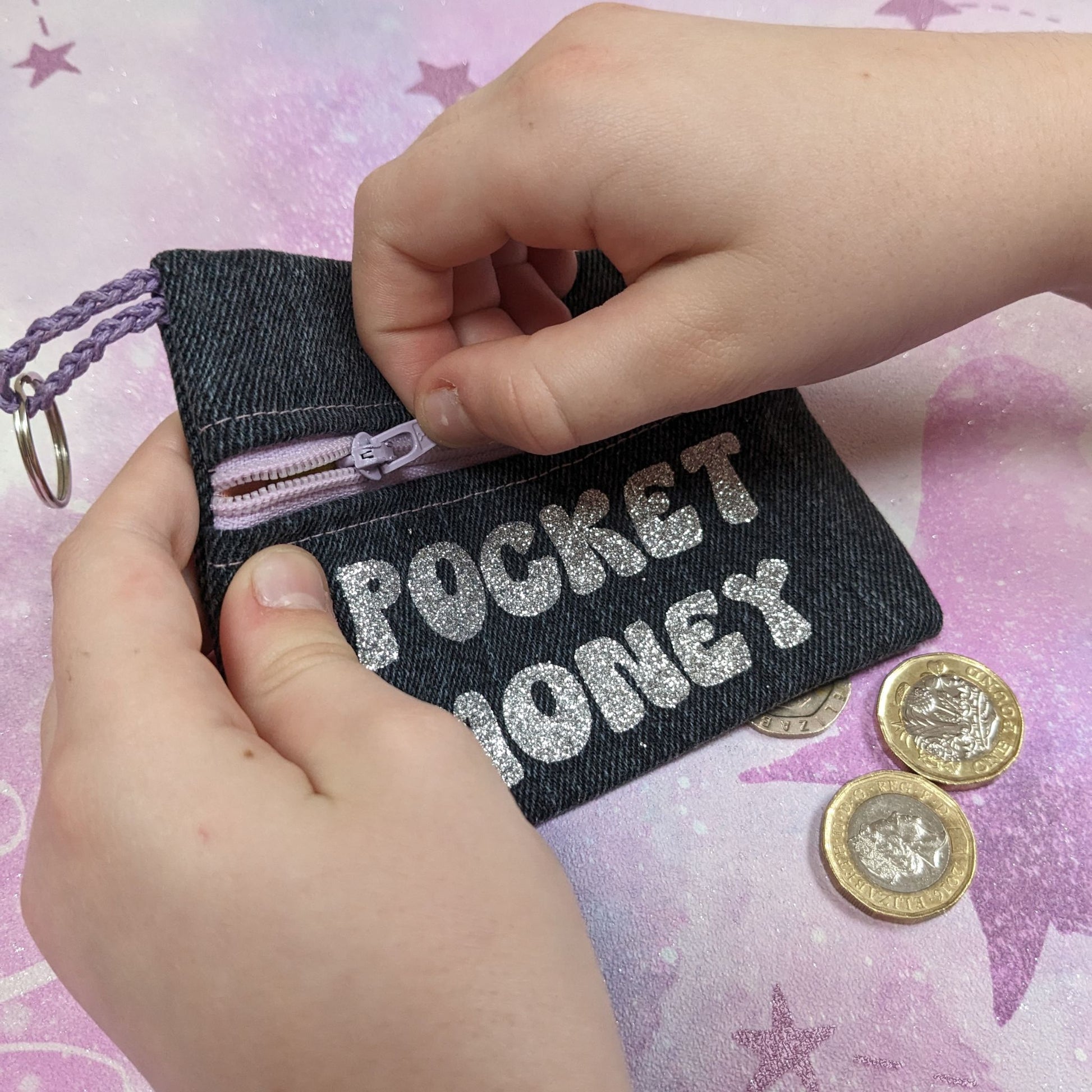 Upcycled-Denim-Coin-Purse-Close-up-in-use