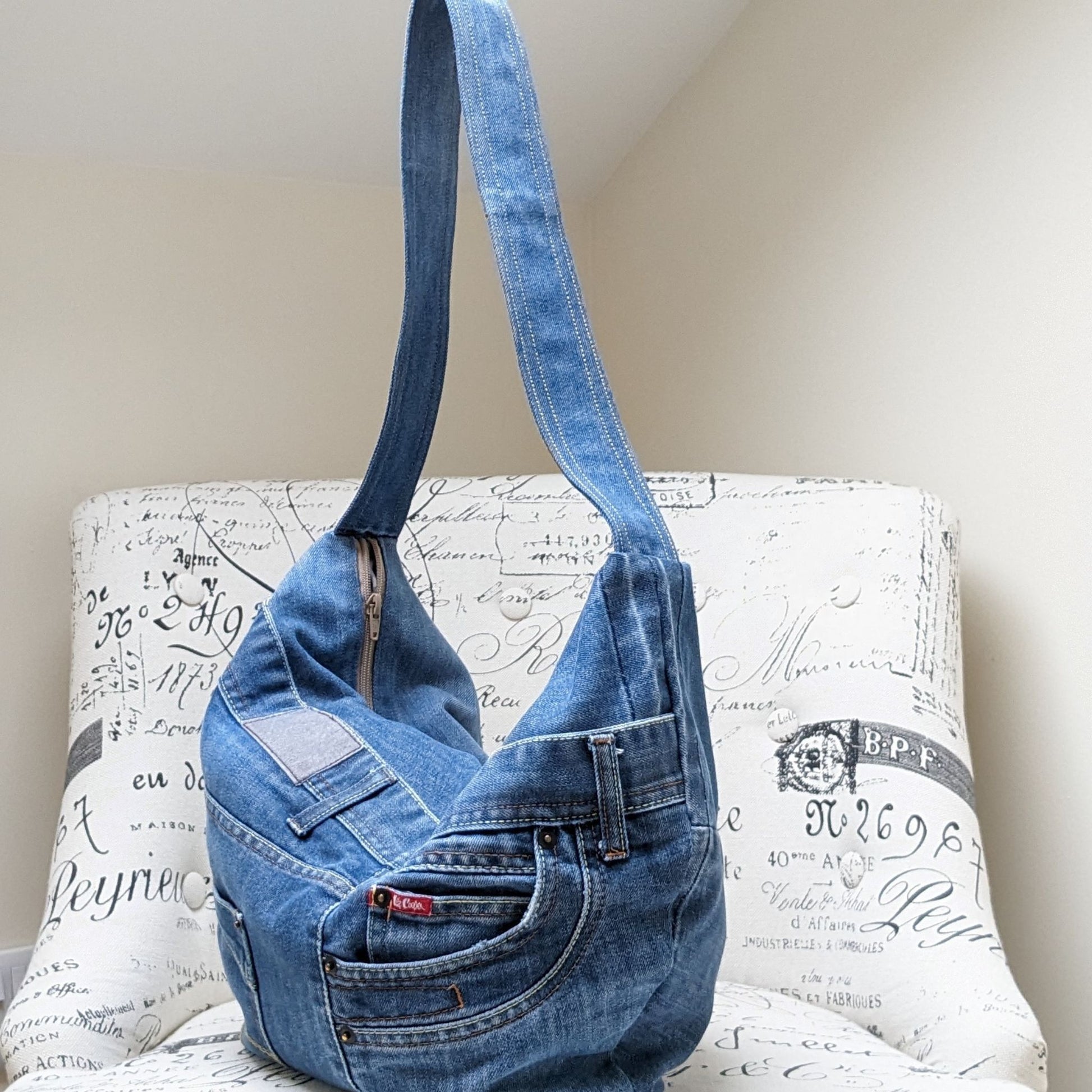 Upcycled-Jeans-Shoulder-Handbag-side-view