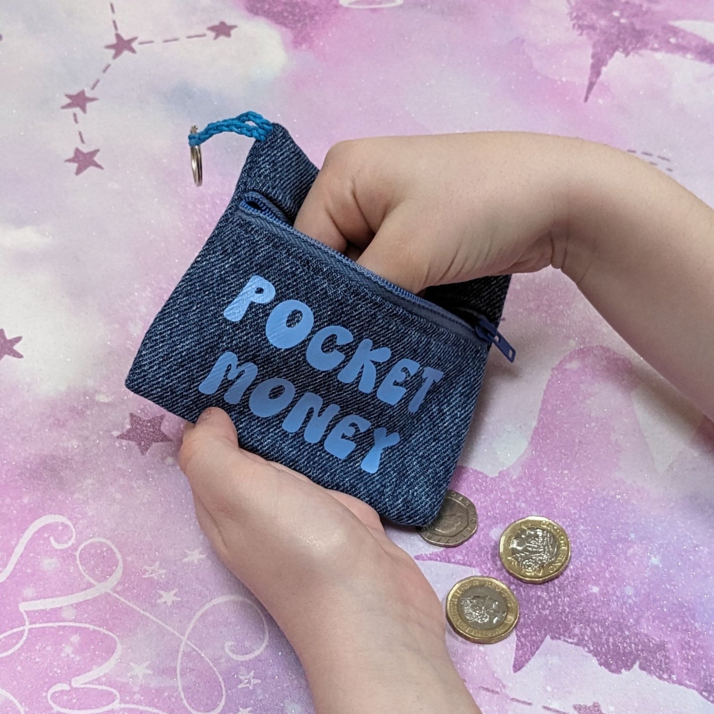 Upcycled-Denim-Coin-Purse-close-up-in-use-child-hands